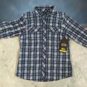 NWT REI Women’s Northway Plaid Shirt UPF 30 | Snap Button Outdoor Flannel M